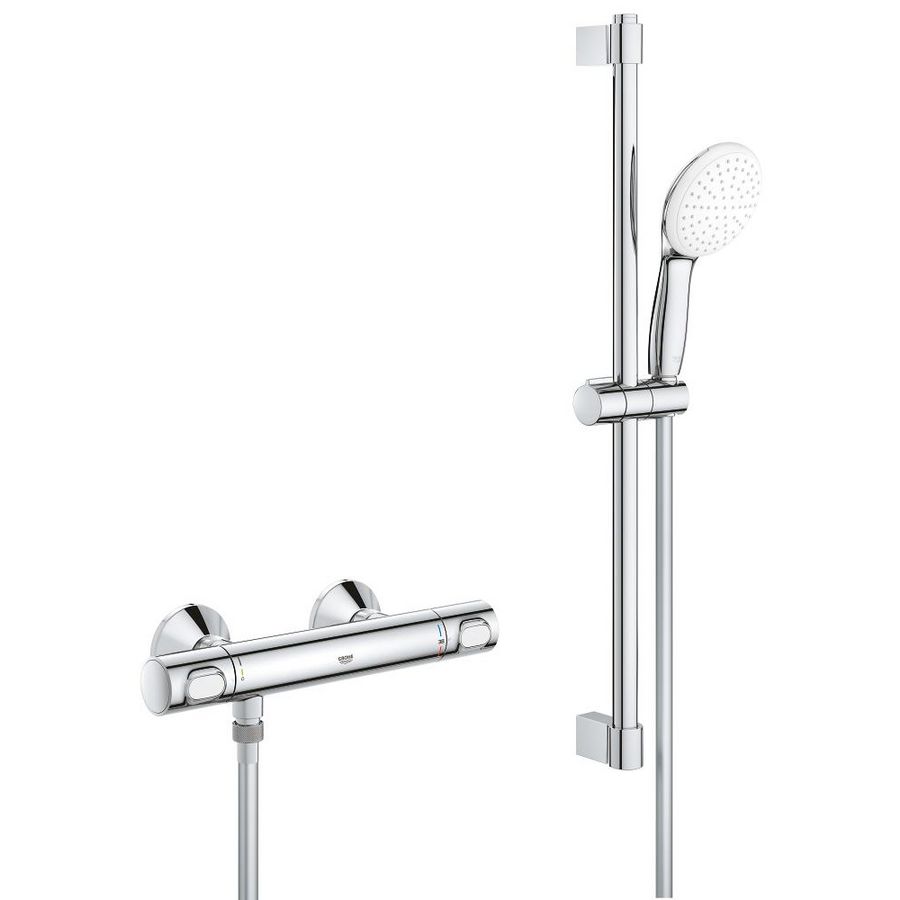 Grohtherm 500 Comfortset Tempesta 110 glijstangset 600mm 1 straalsoort chroom  incl. s-koppelingen (prof)