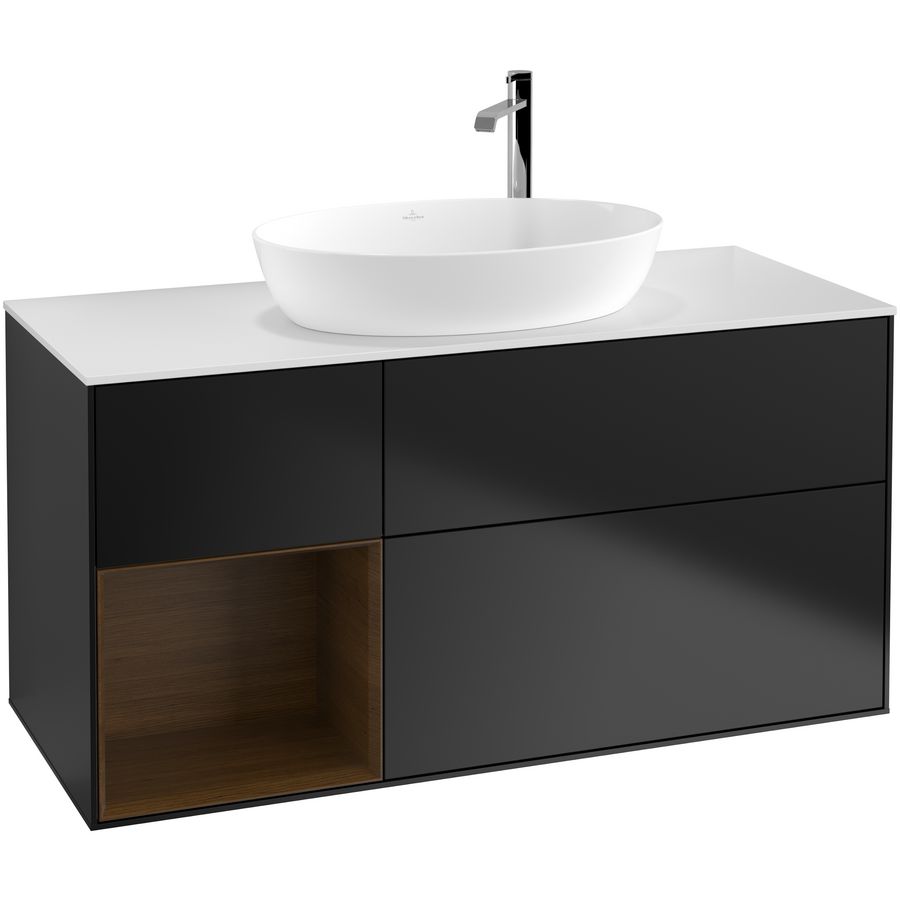 Wastafelonderkast Finion 1200x603x501mm Black Matt Lacquer F941GNPD