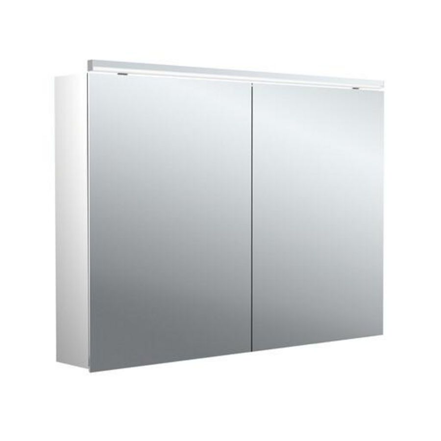 Led-spiegelkast Pure-2 Classic 1000mm aluminium opbouw 2 deuren H=729mm