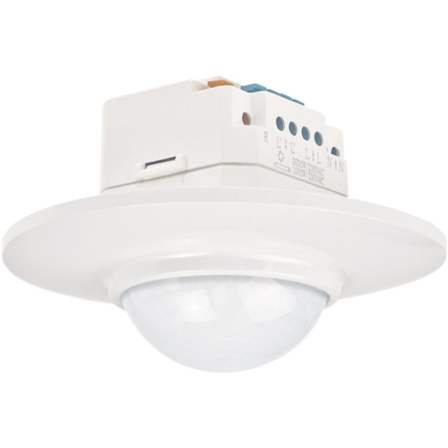 Bewegingsmelder 230V 14m rond inbouwdoos wit