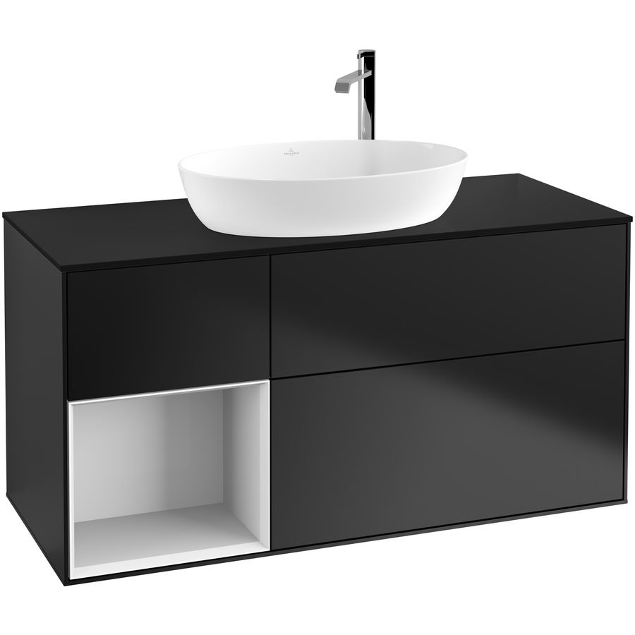 Wastafelonderkast Finion 1200x603x501mm Black Matt Lacquer F942GFPD