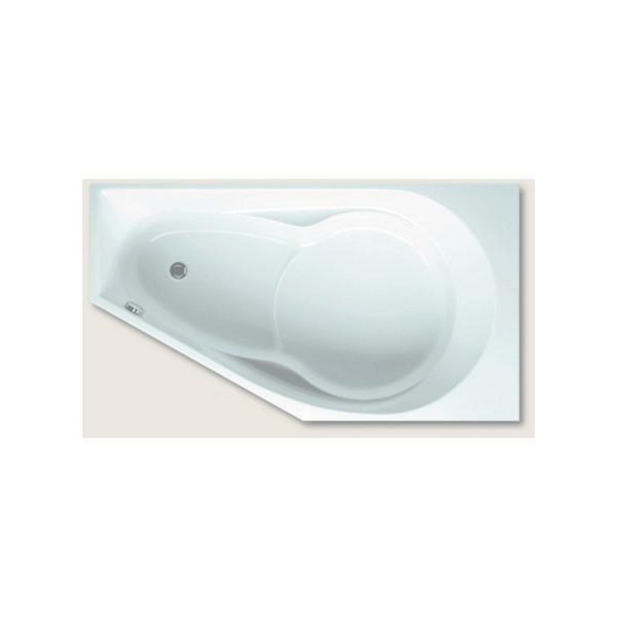 Ligbad Yukon asymm. links 160x90cm hooglans wit excl. badpoten