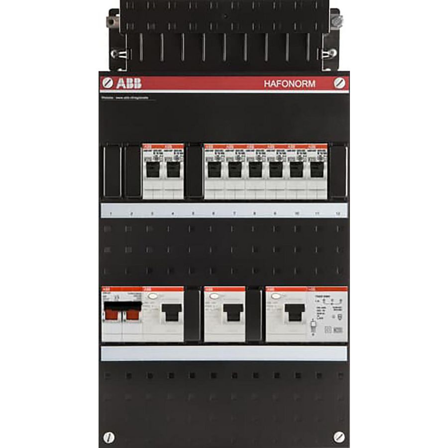 Installatiekast 8x achter 3x 30mA + T + HS 1-f