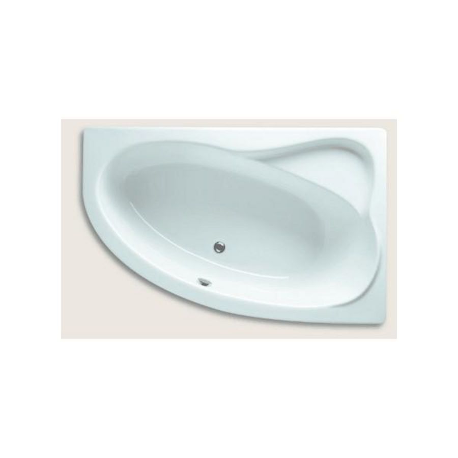 Ligbad Lyra asymm. links 153x100cm hooglans wit excl. badpoten