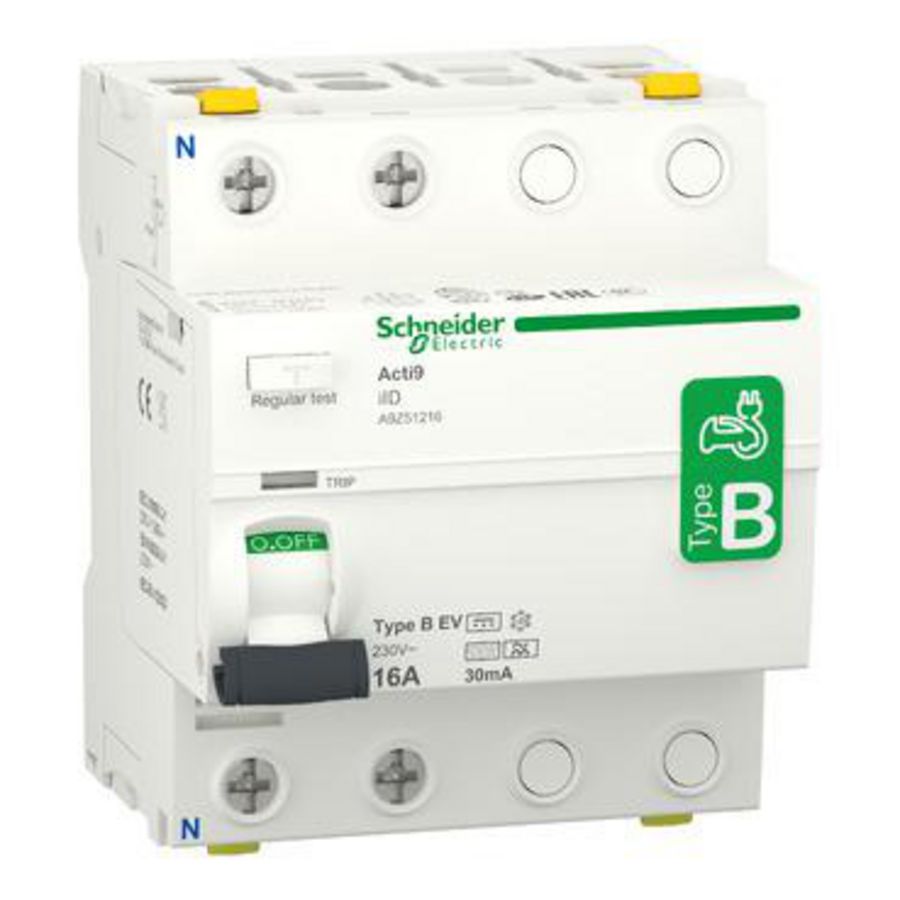 Aardlekschakelaar 2-polig 16A 30mA Type B-EV Acti9