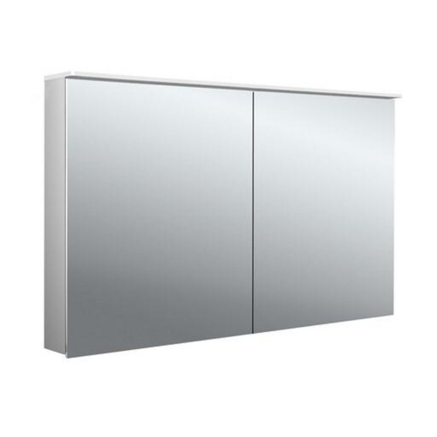 Led-spiegelkast Flat-2 Design 1200mm aluminium opbouw 2 deuren H=711mm
