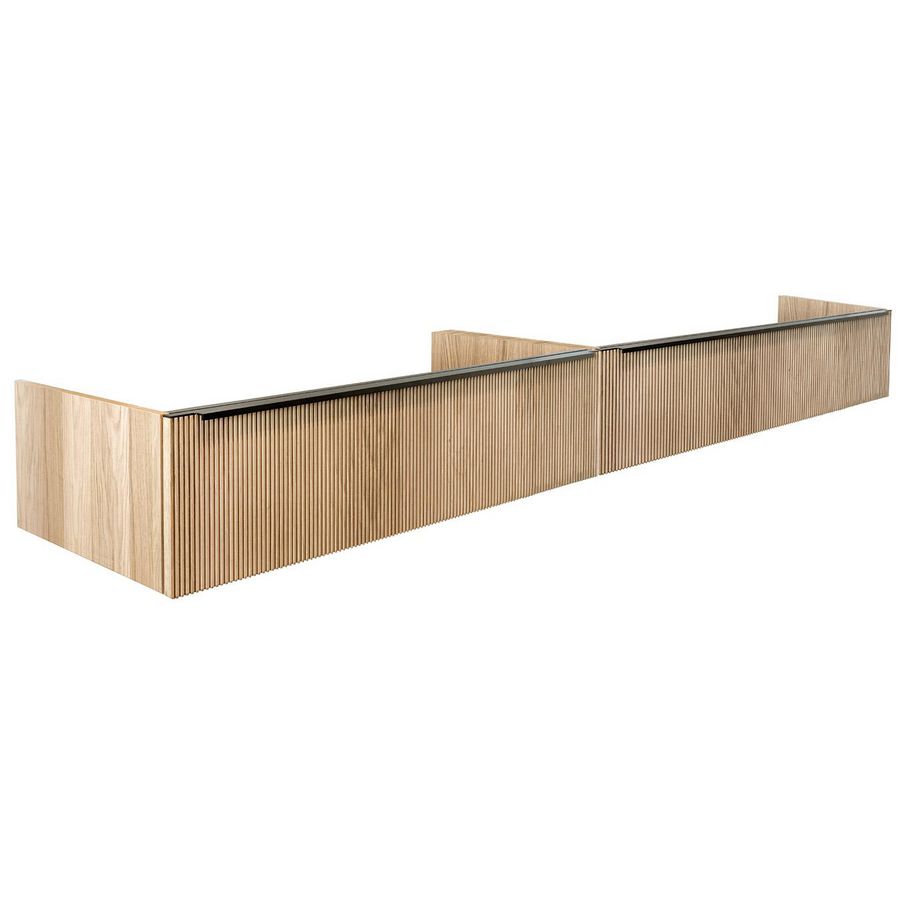 Onderkast v. wastafel WOOD 140x45cm 2x la rode eik / greep type M4 alu. mat goud