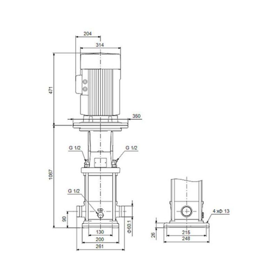 Centrifugaalpomp CRN20-14 A-P-G-V-HQQV 3x400/690 50 Hz