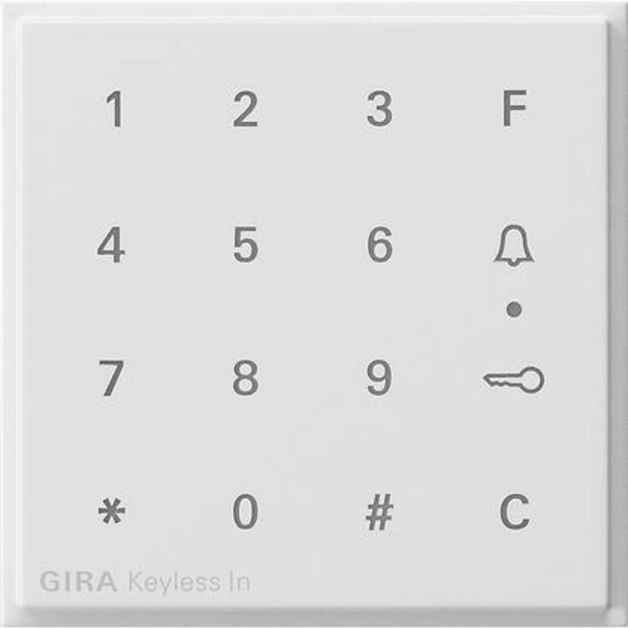 Op.st. codeklavier Gira TX_44 zuiver wit