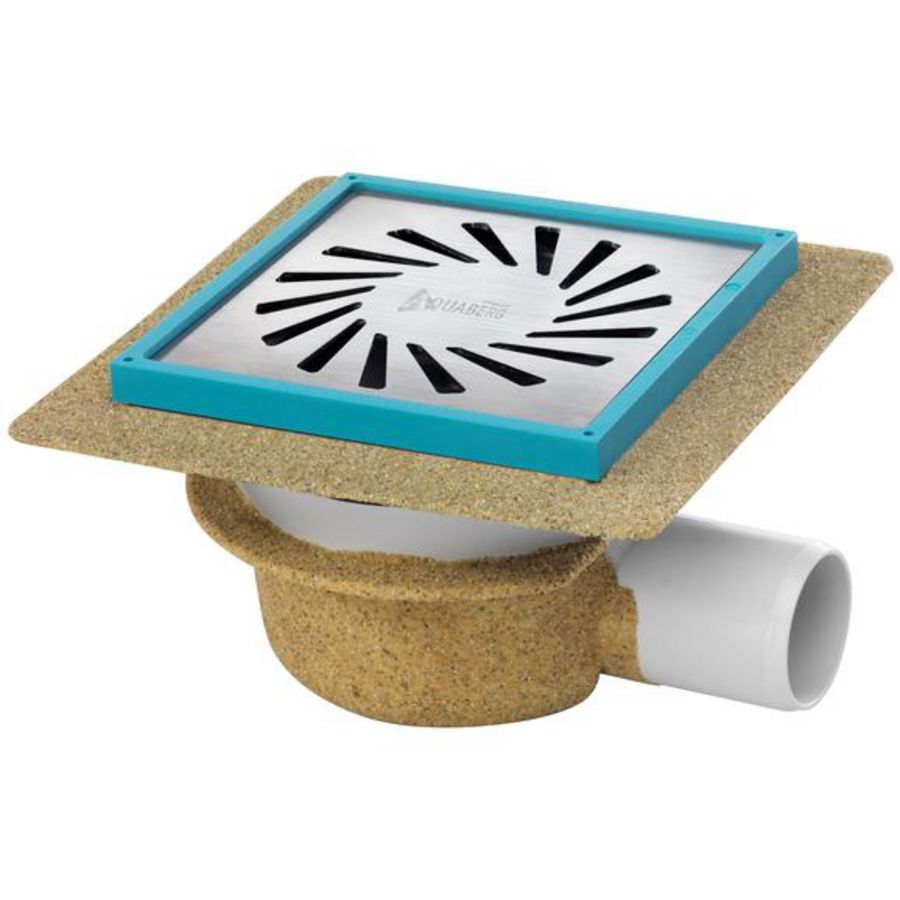 Vloerput ABS bezand 146x146mm 50mm ws50 flens/voegfame 10mm