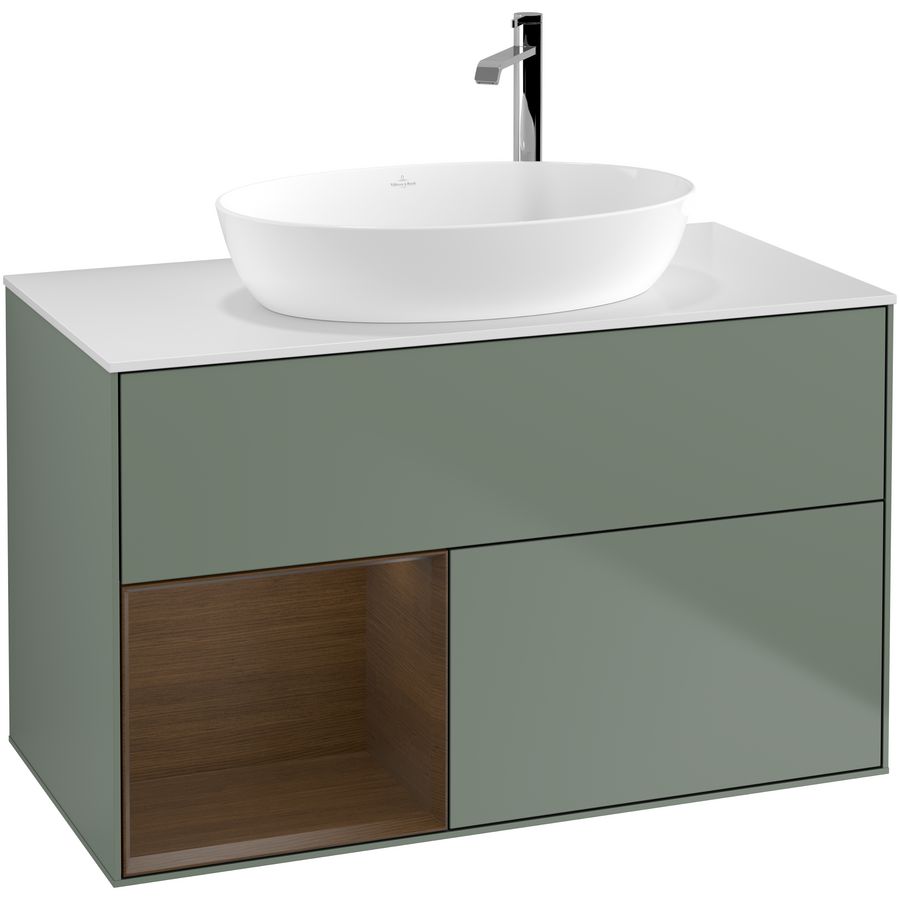 Wastafelonderkast Finion 1000x603x501mm Olive Matt Lacquer F891GNGM