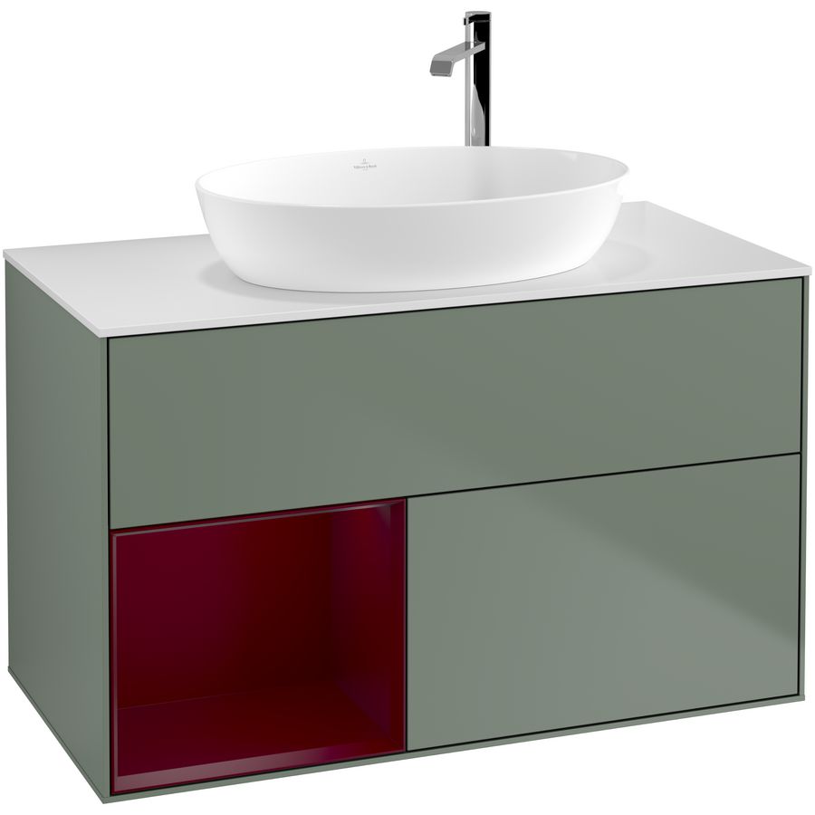 Wastafelonderkast Finion 1000x603x501mm Olive Matt Lacquer F891HBGM