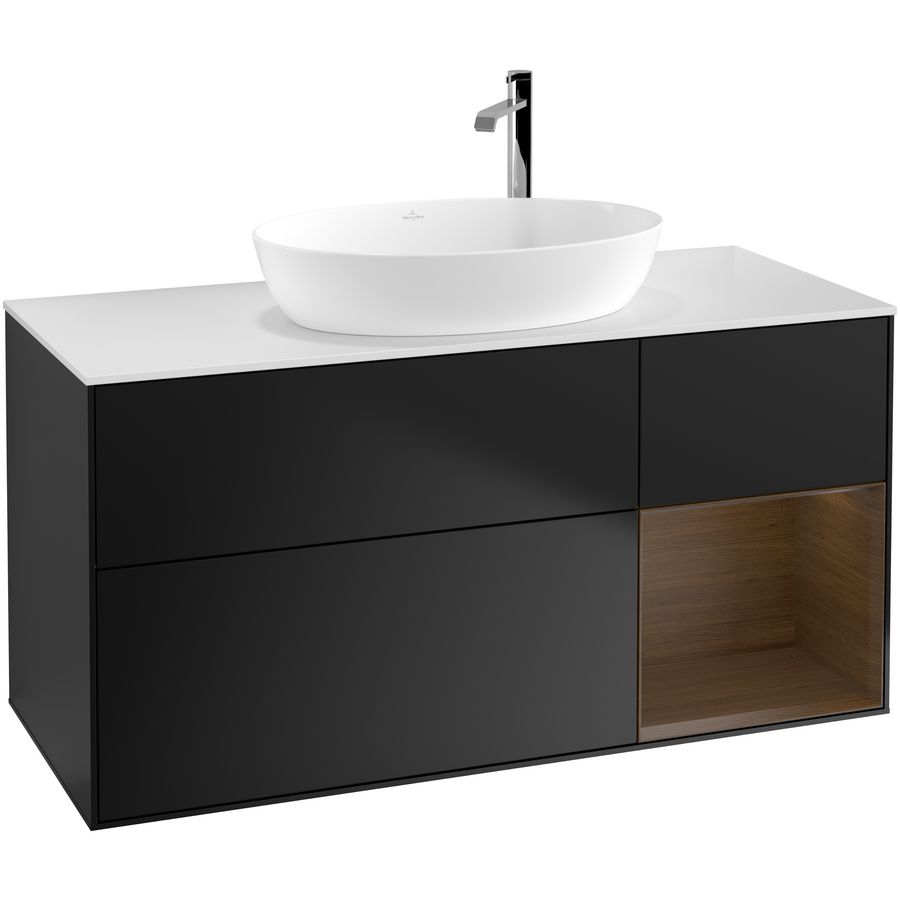 Wastafelonderkast Finion 1200x603x501mm Black Matt Lacquer F951GNPD