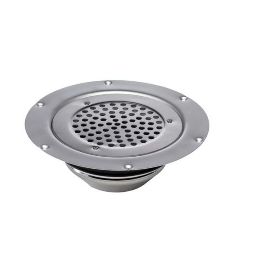 Vloerput RVS304 d.155mm ou50 mm mof vinyl geschr rooster ve