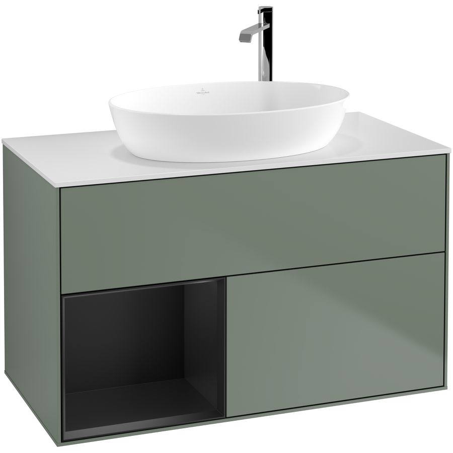 Wastafelonderkast Finion 1000x603x501mm Olive Matt Lacquer F891PDGM