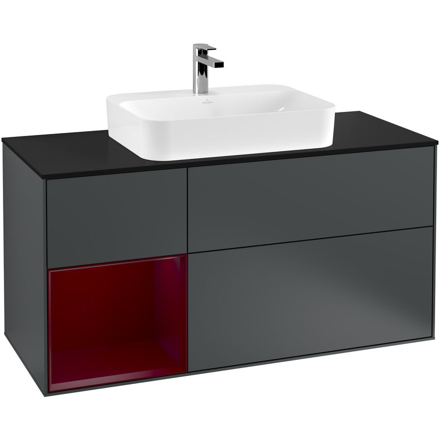 Wastafelonderkast Finion 1200x603x501mm Mid.Blue Matt Lacquer G412HBHG