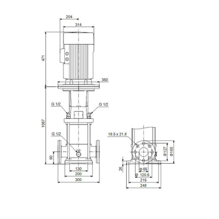 Centrifugaalpomp CRN20-14 A-FGJ-G-V-HQQV 3x400/690 50 Hz