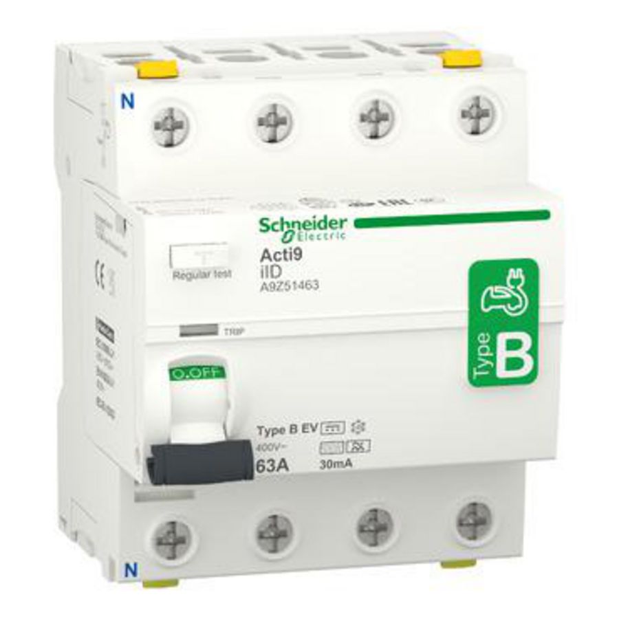Aardlekschakelaar 4-polig 63A 30mA Type B-EV Acti9