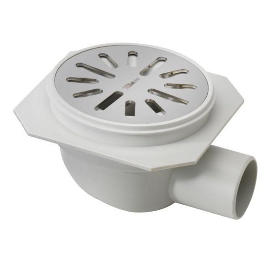 Vloerput ABS diameter 100mm zu 40mm RVS304 rooster ve