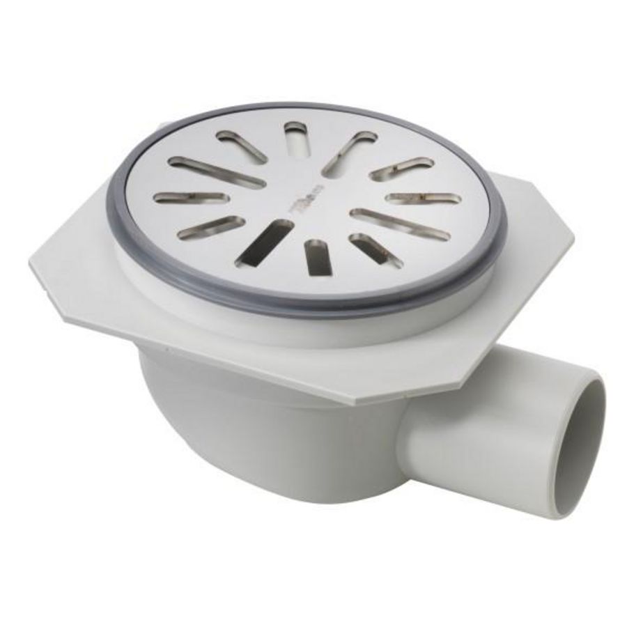 Vloerput ABS diam 100mm 40mm opzetst RVS RVS304 rooster