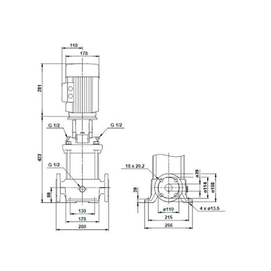 Centrifugaalpomp CR10-04 A-FJ-A-E-HQQE 3x230/400 50 Hz