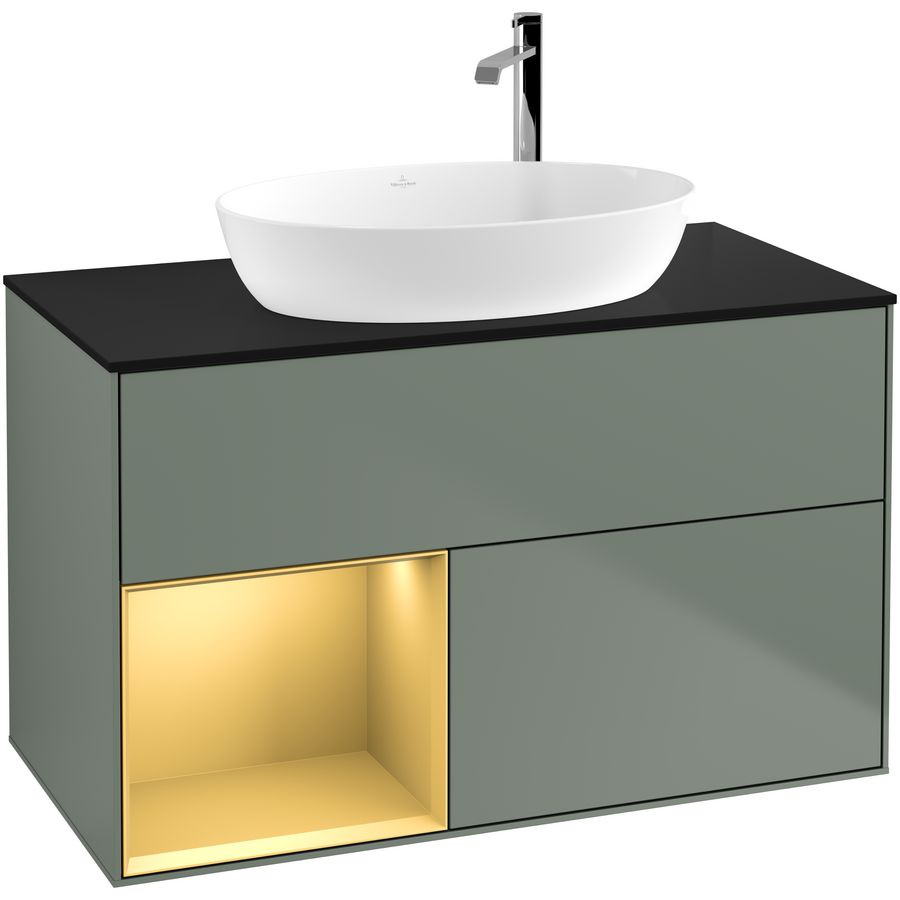 Wastafelonderkast Finion 1000x603x501mm Olive Matt Lacquer F892HFGM