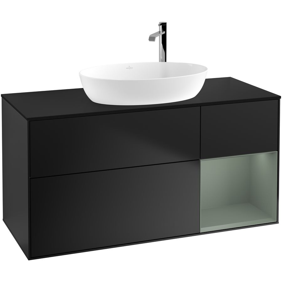 Wastafelonderkast Finion 1200x603x501mm Black Matt Lacquer F952GMPD