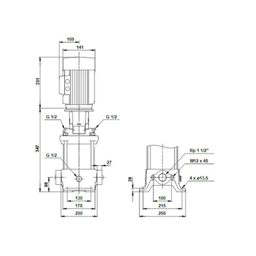 Centrifugaalpomp CR10-02 A-A-A-E-HQQE 3x230/400 50 Hz