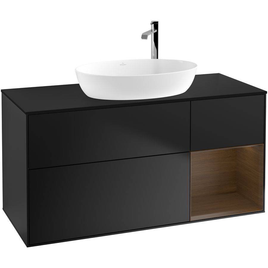 Wastafelonderkast Finion 1200x603x501mm Black Matt Lacquer F952GNPD