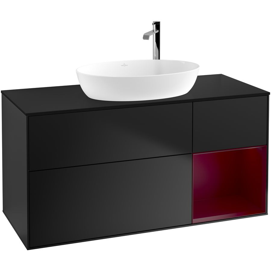 Wastafelonderkast Finion 1200x603x501mm Black Matt Lacquer F952HBPD