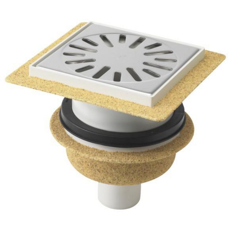 Vl.put 146x146mm ws50 rooster RVS304 onderuitl+fl zand HOOG