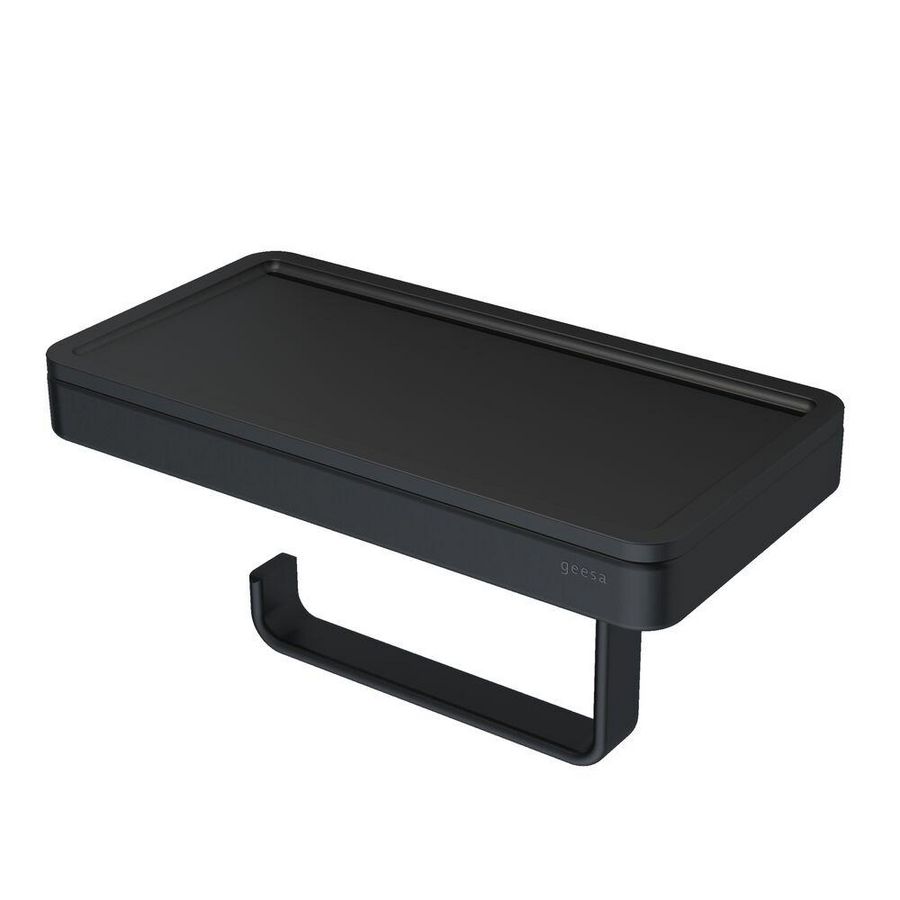 Planchet zwart met closetrolhouder+rand zwart FRAME FULL BLACK