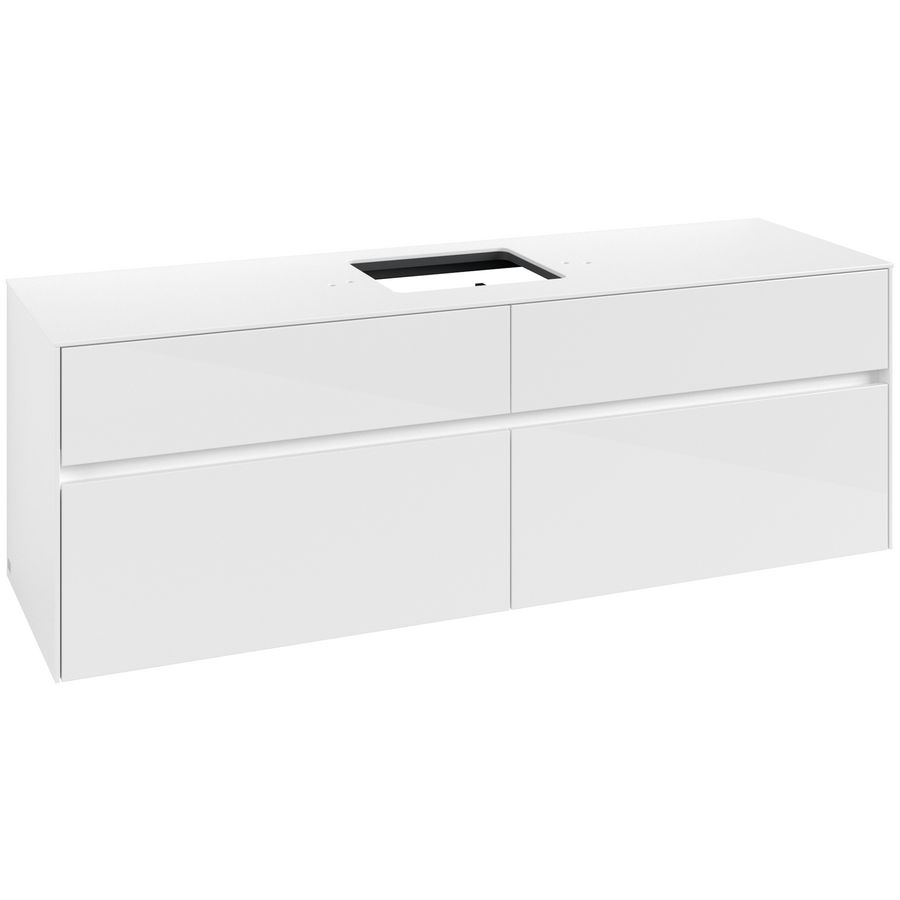 Wastafelonderkast Collaro 1600x548x500mm Glossy White C13400DH
