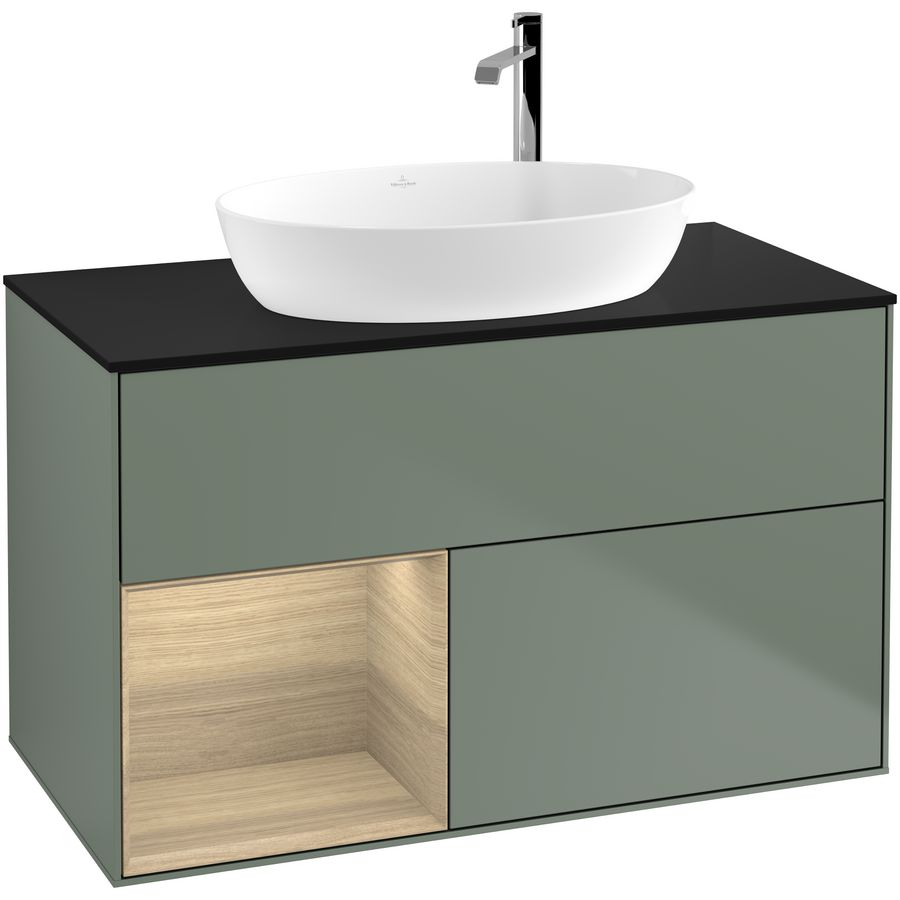 Wastafelonderkast Finion 1000x603x501mm Olive Matt Lacquer F892PCGM