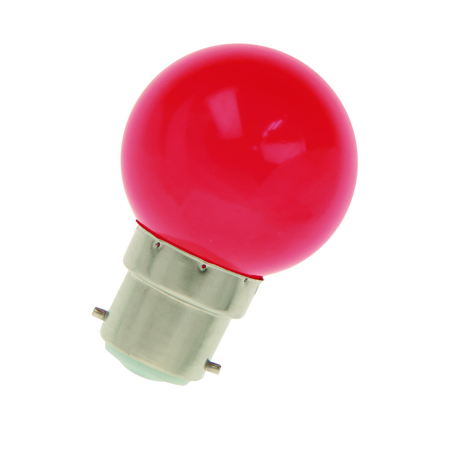 LED-lamp G45 party B22d 1W rood