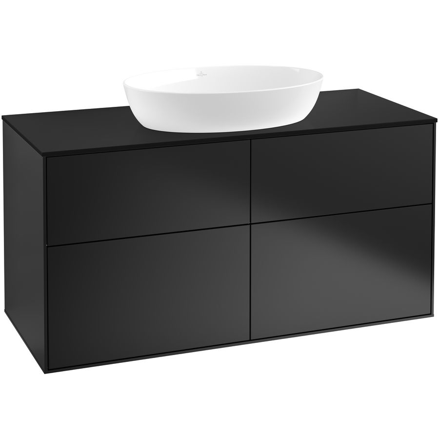 Wastafelonderkast Finion 1200x603x501mm Black Matt Lacquer FA3200PD