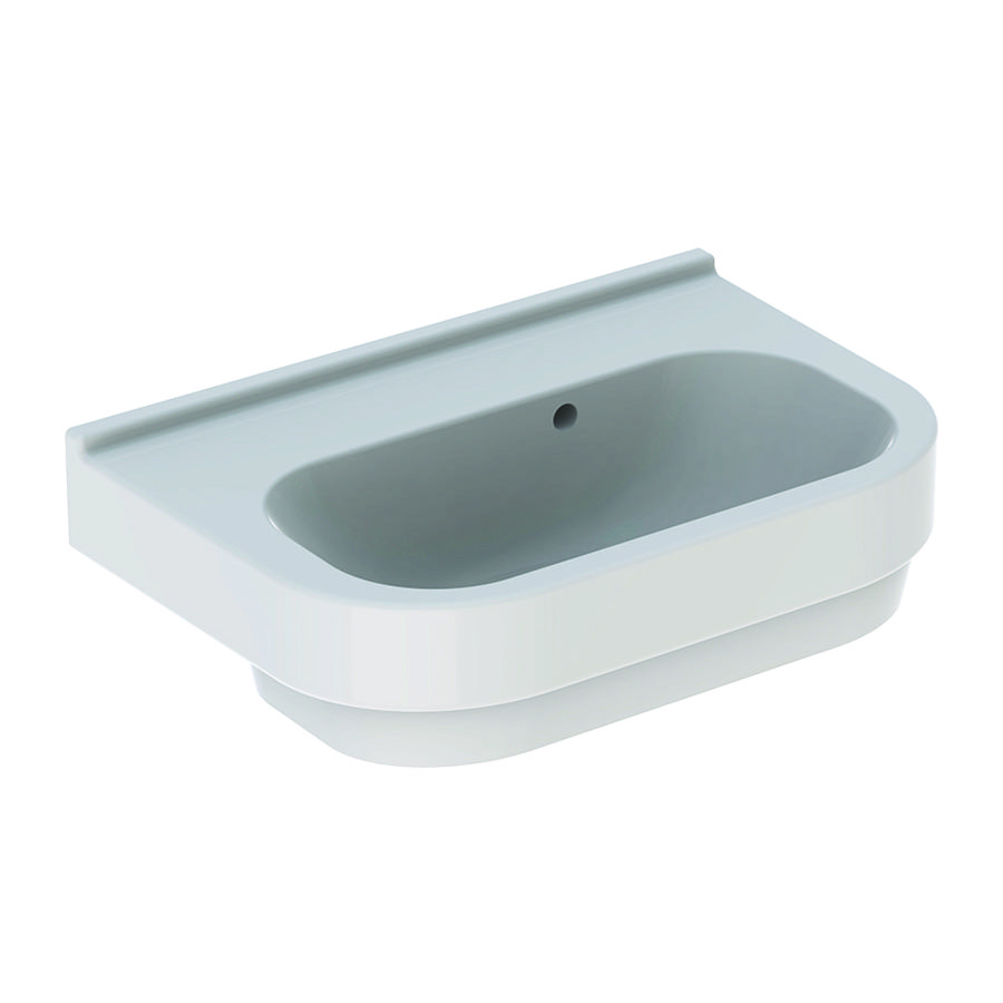 300 Basic wastafel Compact 60x40cm zonder kraangat met overloop wit Keratect