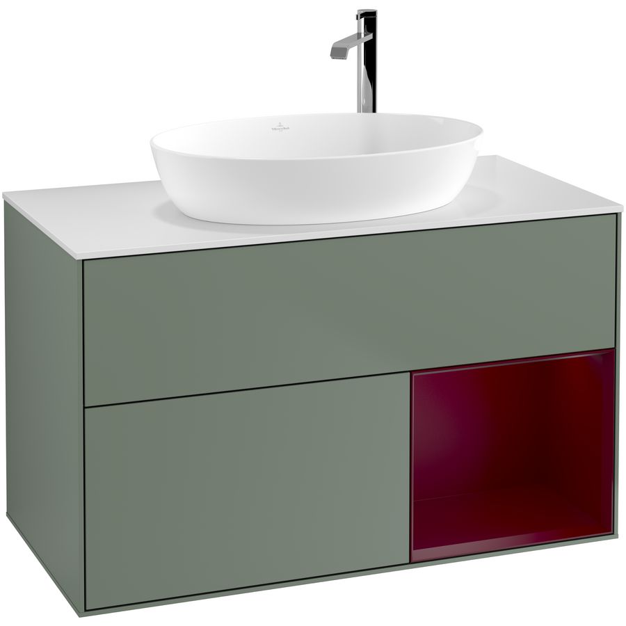 Wastafelonderkast Finion 1000x603x501mm Olive Matt Lacquer F901HBGM