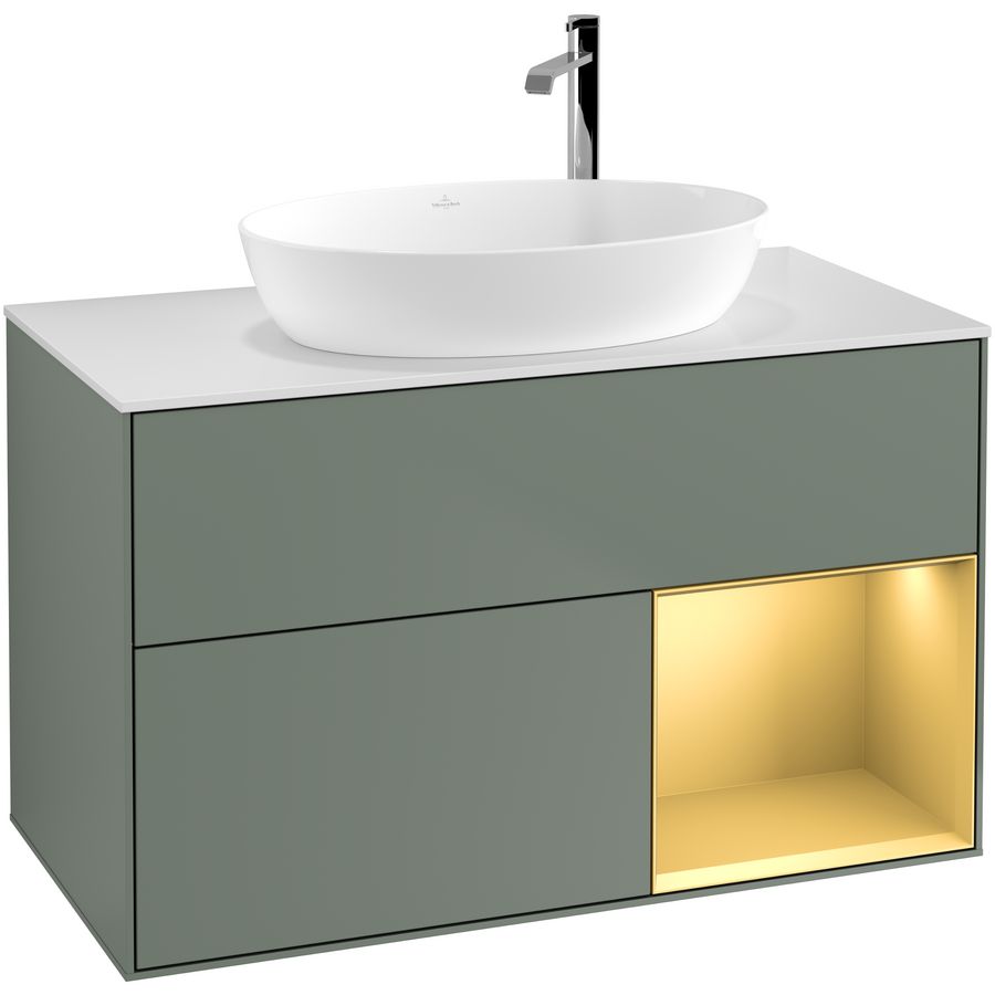 Wastafelonderkast Finion 1000x603x501mm Olive Matt Lacquer F901HFGM