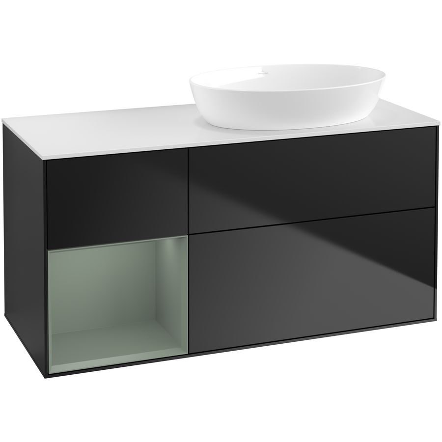 Wastafelonderkast Finion 1200x603x501mm Black Matt Lacquer FA41GMPD