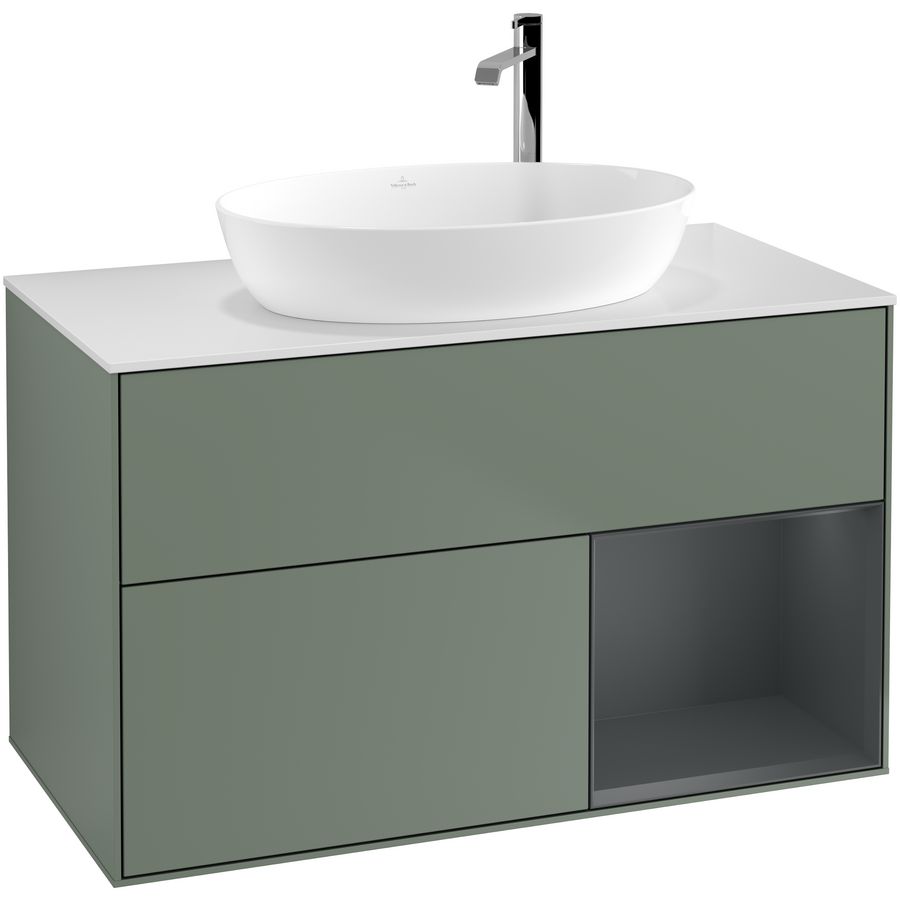 Wastafelonderkast Finion 1000x603x501mm Olive Matt Lacquer F901HGGM