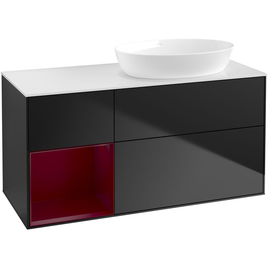 Wastafelonderkast Finion 1200x603x501mm Black Matt Lacquer FA41HBPD