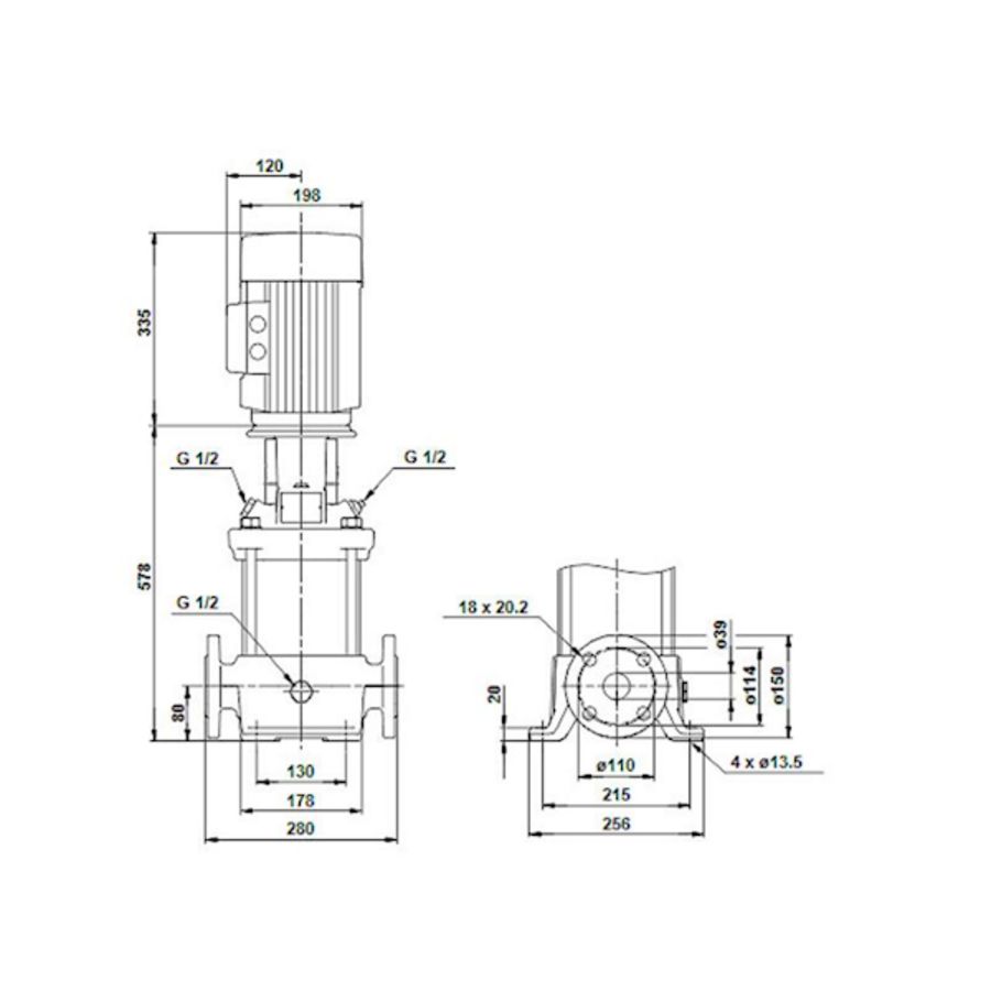 Centrifugaalpomp CR10-09 A-FJ-A-E-HQQE 3x400D 50 Hz