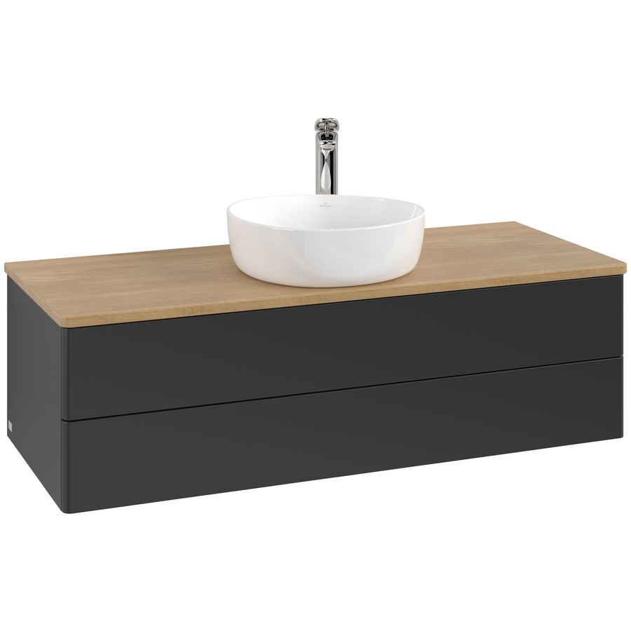Wastafelonderkast Antao 1200x360x500mm Black Matt Lacquer K21051PD