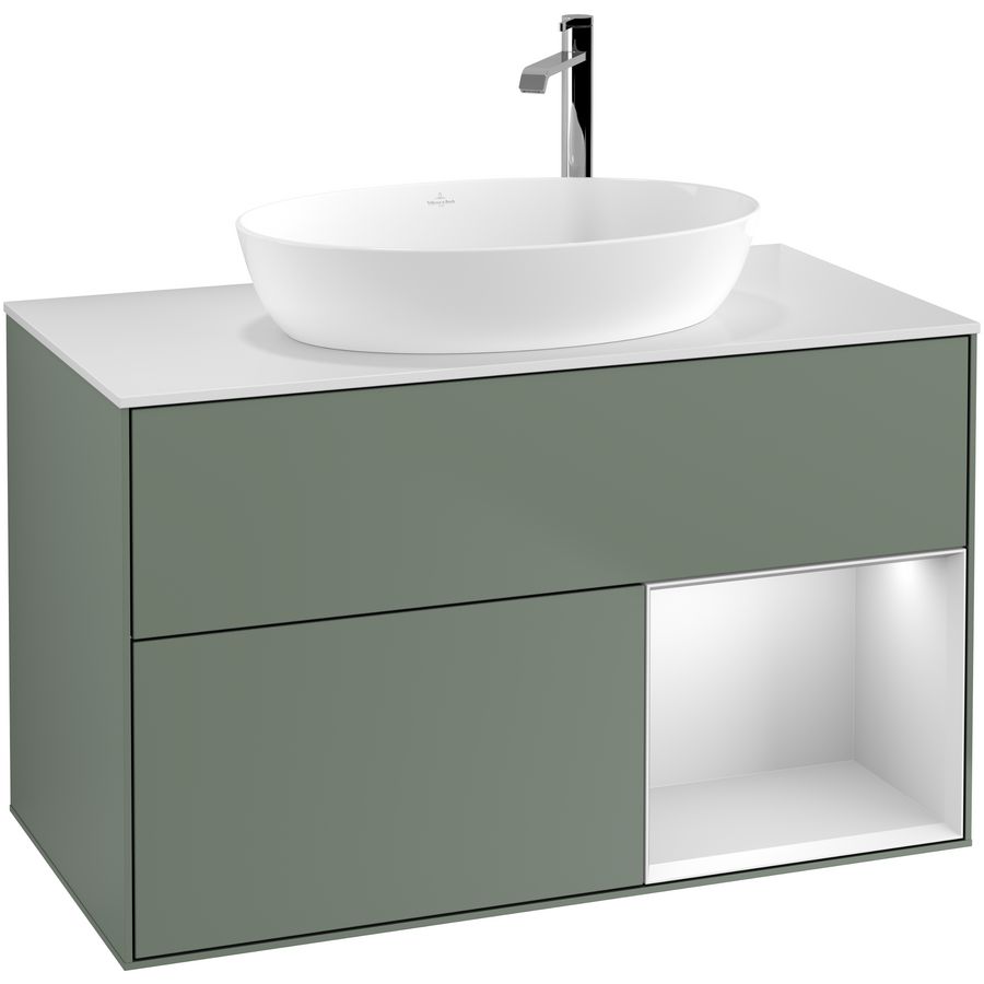 Wastafelonderkast Finion 1000x603x501mm Olive Matt Lacquer F901MTGM