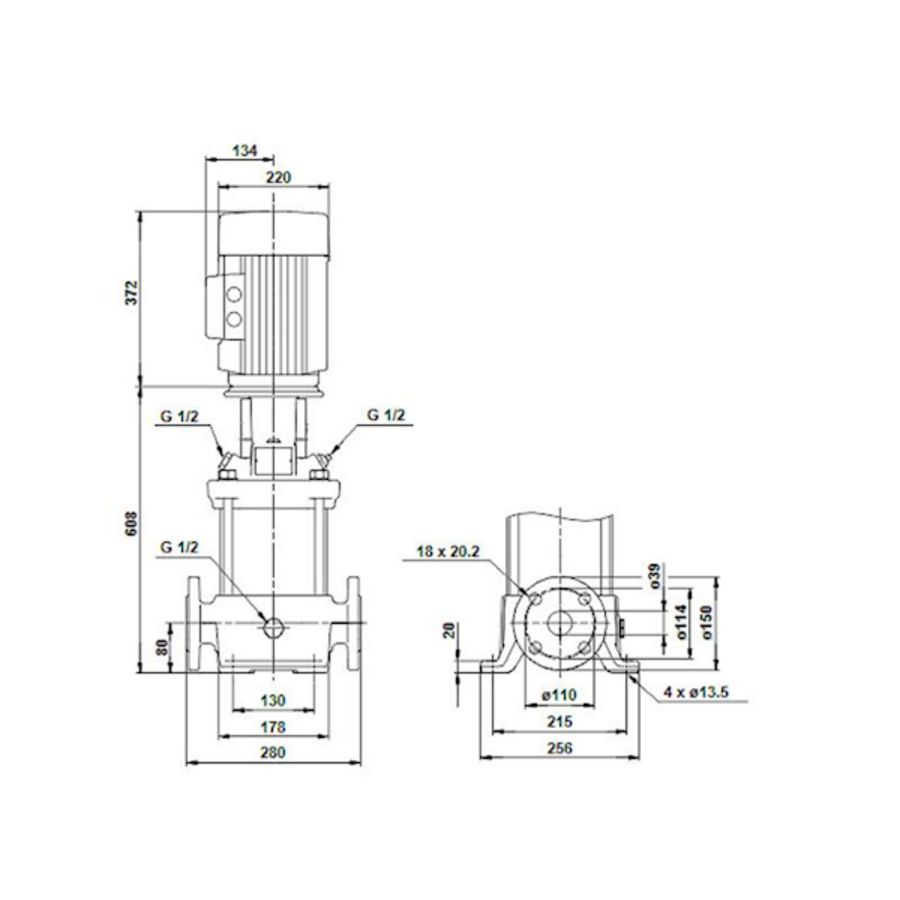 Centrifugaalpomp CR10-10 A-FJ-A-E-HQQE 3x400D 50 Hz