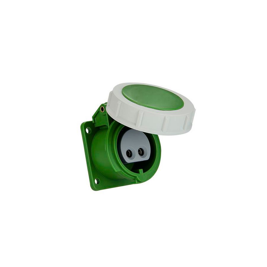Flenscontactdoos CEE recht IP67 16A 3P 24/42V groen VVE=10