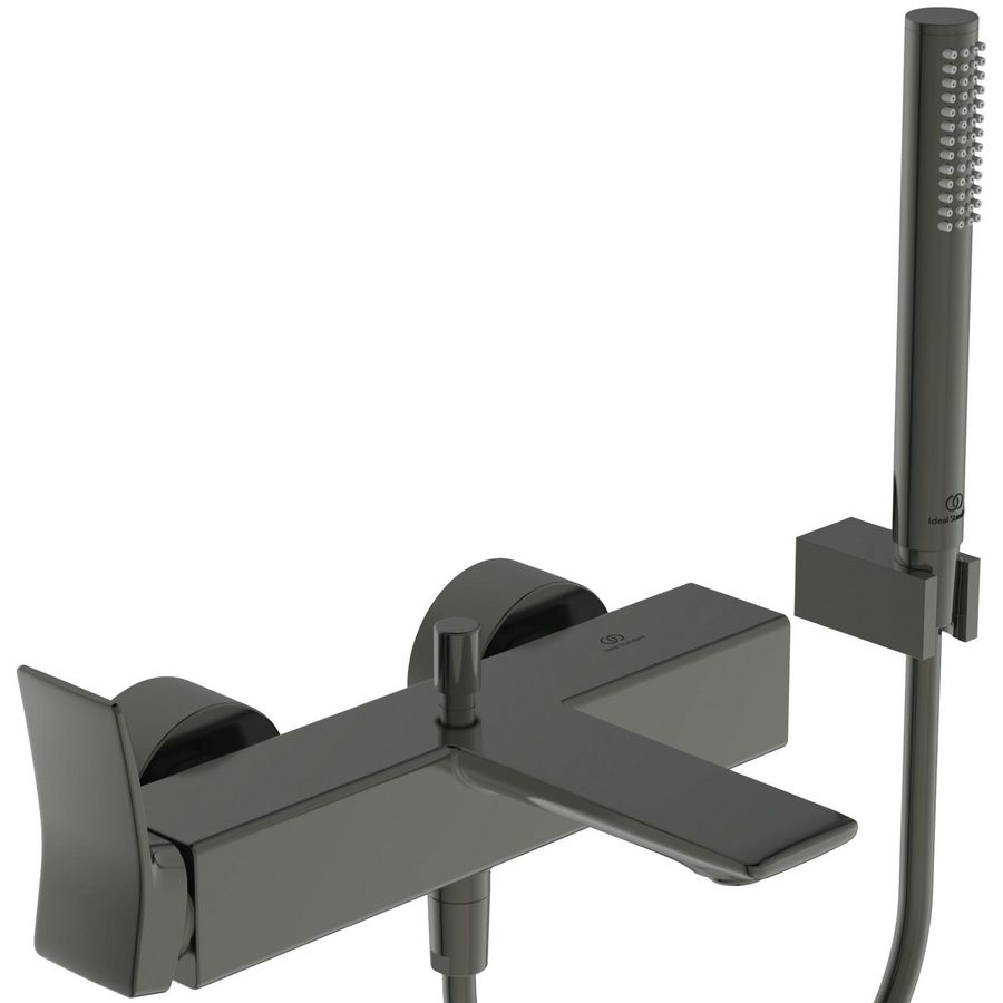 Conca bad/douchemengkraan met badset magnetic grey (grijs)