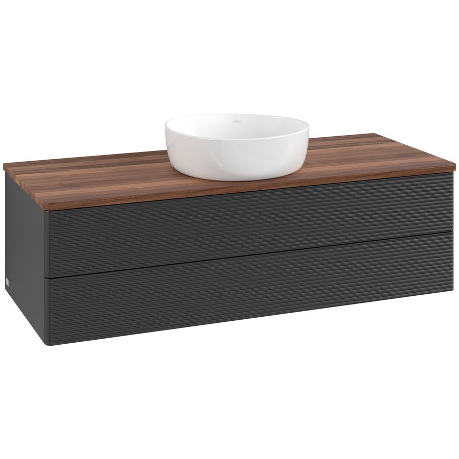 Wastafelonderkast Antao 1200x360x500mm Black Matt Lacquer K21112PD