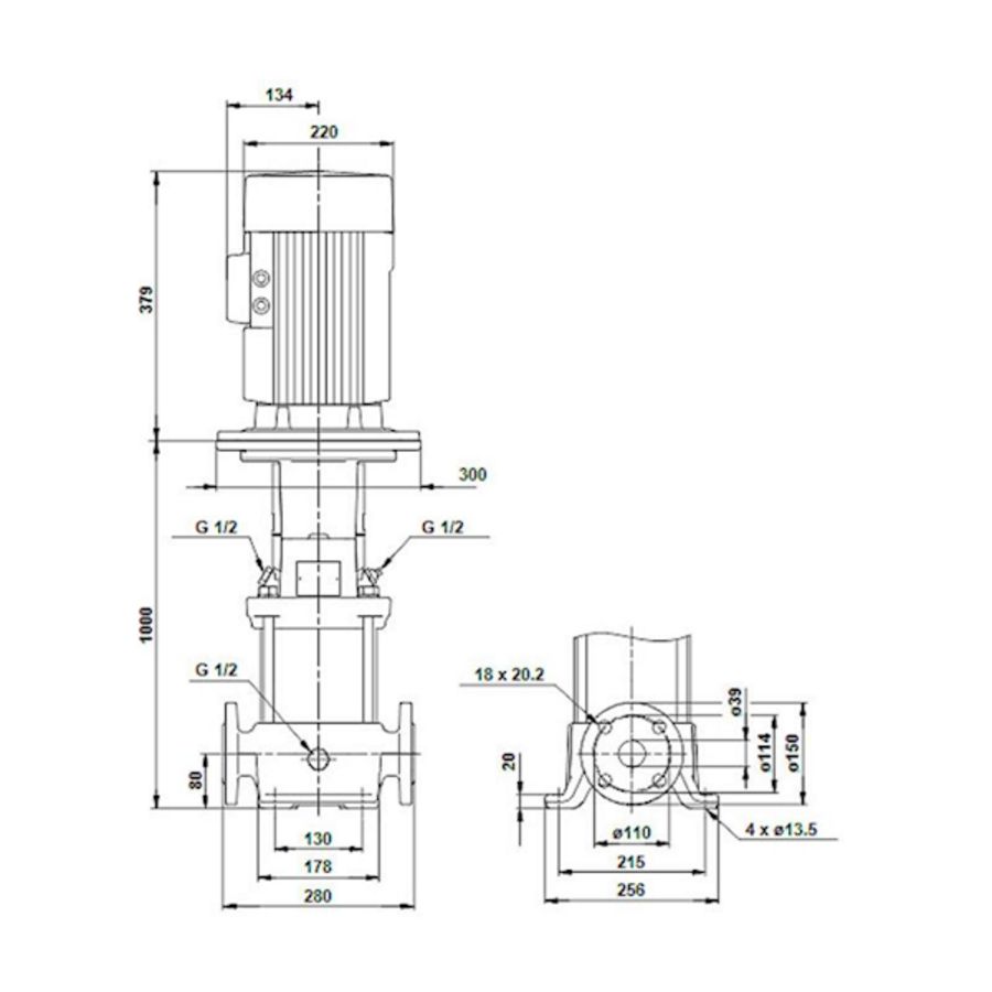 Centrifugaalpomp CR10-22 A-FJ-A-E-HQQE 3x400D 50 Hz